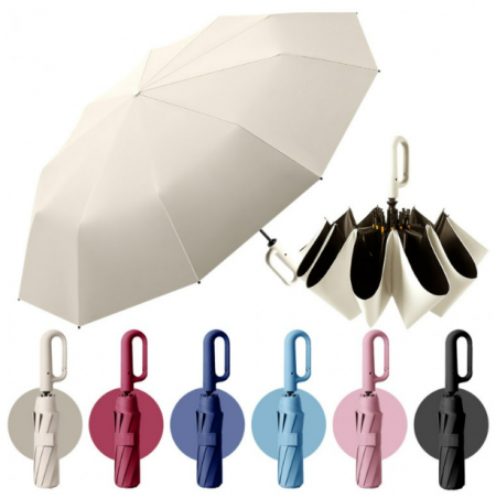 심플 튼튼 3단 10k 고리형 우산 자동우산 암막우산 버클형 손잡이 등산 선물 행사 #2