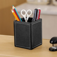 싱글 가죽 보관함 펜꽂이 연필꽂이