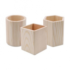 오피스 나무 펜꽂이 연필꽂이