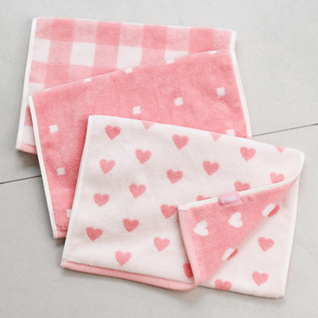 도톰한 180g 호텔수건 핑크 모달 코마사 체크 세면타올 #2