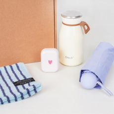 슬로라 밀크텀블러 350ml + 솔리드 핸드타올 + 칫솔살균기 + 원형우산