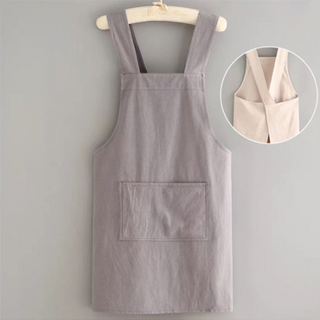 면 리넨 혼방 넓은 어깨끈 앞치마 #2