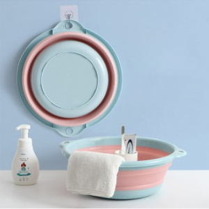 플라스틱 실리콘 접이식 바구니 세숫대야 대형