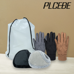 플씨드 겨울 3종 EVA파우치 H세트 (베이직 털 귀마개+스웨이드 터치 장갑)