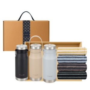 핸들 익스트림 손잡이 텀블러 500ml 송월 스트라이프 타올(1P) 고급띠지 손잡이 기프트박스 선물세트
