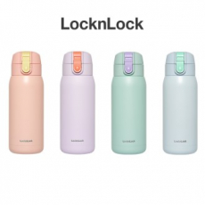 락앤락 스쿨핏 코튼캔디 원터치 텀블러 370ml 스트랩 탈부착