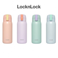 락앤락 스쿨핏 코튼캔디 원터치 텀블러 370ml 스트랩 탈부착