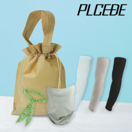 플씨드 여름 4종 복주머니 파우치 C세트 (귀걸이형 프리미엄 패턴 체크 멀티스카프+아쿠아 쿨토시+물방울 쿨스카프) #2