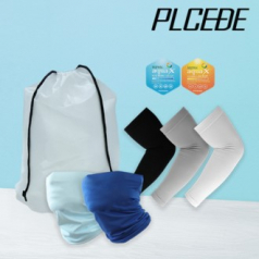 플씨드 여름 3종 EVA파우치 K세트 (라인 쿨토시+무지 쿨 마스크)