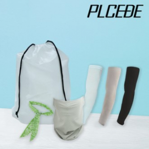 플씨드 여름 4종 EVA파우치 C세트 (귀걸이형 프리미엄 패턴 체크 멀티스카프+아쿠아 쿨토시+물방울 쿨스카프)