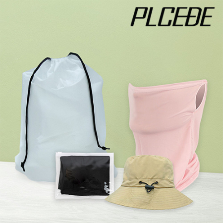 플씨드 사계절 4종 EVA파우치 B세트 (일체형 접이식 등산모자+일반 밴딩 쿨토시+귀걸이 쿨마스크) #2