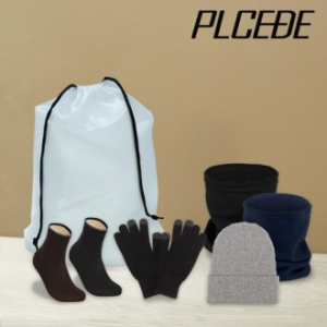 플씨드 겨울 5종 EVA파우치 C세트 (투톤 방수 터치 장갑+플씨드 기모 숏비니+프리미엄 넥워머+방한덧신)