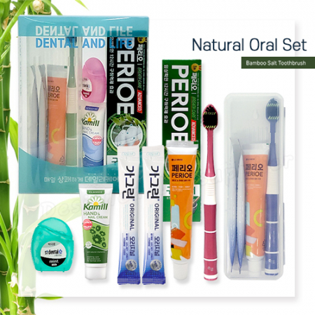 덴탈케어세트 죽염광폭LG칫솔치약 스펀지치실 카밀핸드크림 가그린2p #2