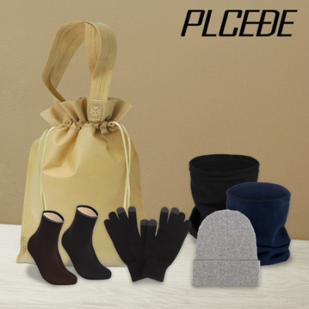 플씨드 겨울 5종 복주머니 파우치 A세트 (패션 롱 비니+스마트 터치 무지 장갑+폴라폴리스 넥워머+방한 덧신) #2