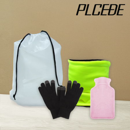 플씨드 겨울 4종 EVA파우치 D세트 (형광 안전 넥워머+스마트 터치 무지 장갑+다용도 손난로) #2