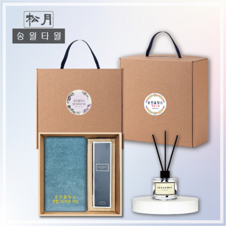 [송월타월] 40수코마무지40(180g) 디퓨저세트 (40수코마무지40(180g) + 시즈넬플라워 디퓨저50ml) #2