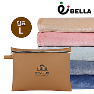 에코벨라 메리 벨보아 양면 담요&브라운 파우치세트 L