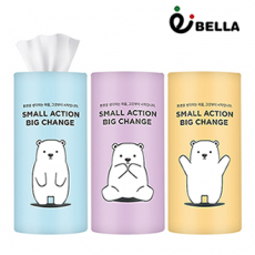 [디지웰] 베어 원통형 휴대용 슬림 티슈