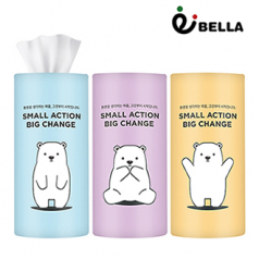 [디지웰] 베어 원통형 휴대용 슬림 티슈