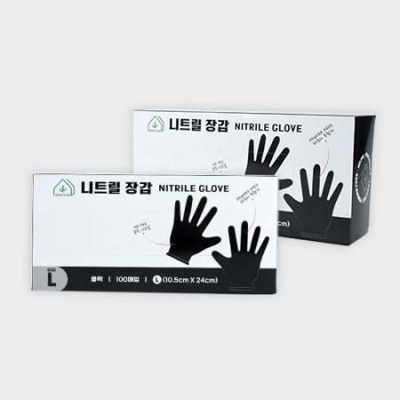 그린리빙 식품용 니트릴장갑 100매 블랙 L사이즈 #2