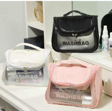 투명 PVC 워시백 파우치 벽걸이 여행용 수영학원 수영장 #2