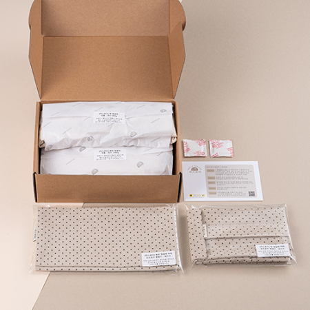 따스로미 코듀로이 땡땡이 현미 복부+목 찜질팩 2종세트 #3