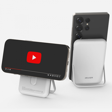 아이리버 고속 무선 충전 거치형 맥세이프 보조배터리 5000mAh 화이트 IMS-H50 #3