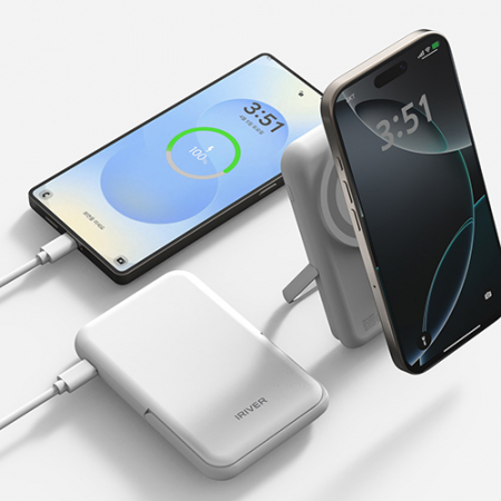 아이리버 고속 무선 충전 거치형 맥세이프 보조배터리 5000mAh 화이트 IMS-H50 #4
