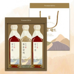 [25년추석][천연의향]참기름/볶음참깨3P 선물세트 (300ml*2/130g)(과세)