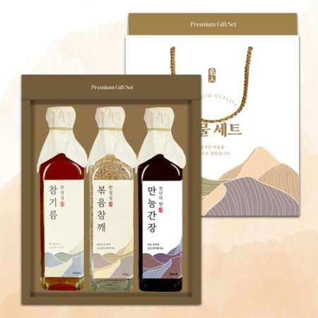 [25년추석][천연의향]만능간장/참기름/볶음참깨3P 선물세트 (300ml*2/130g)(과세) #2