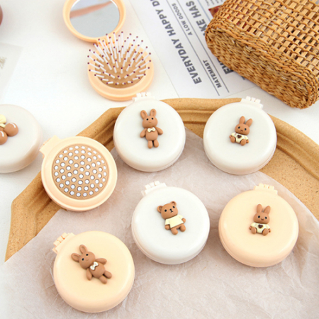 귀여운 캐릭터 손거울 헤어 브러쉬 머리빗 #2