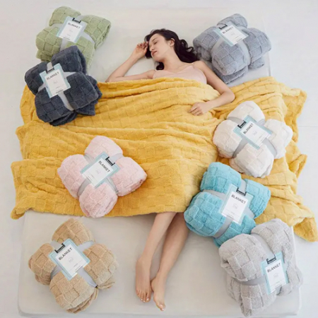 TH283 편안한 체크무늬 플러시 담요 #2