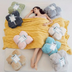 TH283 편안한 체크무늬 플러시 담요