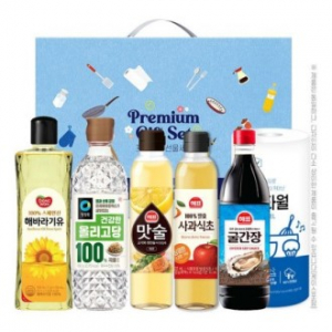 감사혼합세트 6종 10호(동원해바라기유, 청정원올리고당, 해표맛술, 해표 사과식초, 해표굴간장, 롤타입키친타올)