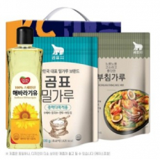 탑셰프페트해바가리유 곰표밀가루 부침가루 3종 / 트레이