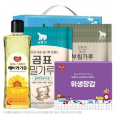 동원해바라기유 곰표밀가루 부침가루 정사각위생장갑 4종