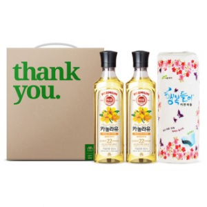 명절 선물세트 사조해표 실속 3호 / 카놀라유 2P / 키친타올