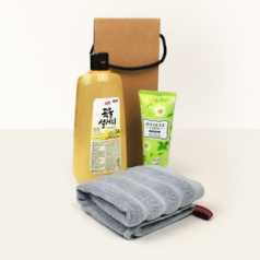 애경 트리오 주방세제 500g + 순면 고급 골지 주방타올 + 부케가르니 캐모마일 핸드크림 + 끈케이스