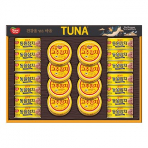 명절선물세트 동원참치 S22호, 라이트 스탠다드 참치 90g 14캔 고추참치 90g 8캔/ 쇼핑백 동봉, 박스단위 무료배송
