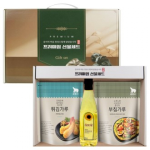 행복한선물3종(부침가루+튀김가루+해바라기유) 카놀라유   식용유선물세트