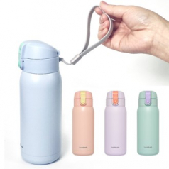 락앤락 스쿨핏 코튼캔디 원터치 텀블러 370ml 어린이보온병