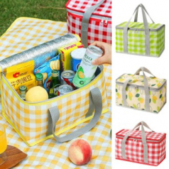 체크 대용량 보온보냉백 보냉가방 보냉백 아이스백 도시락 가방 런치백