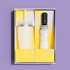 벨솔라 선물세트 자동 모던 암막 우양산 + 밀크티 텀블러