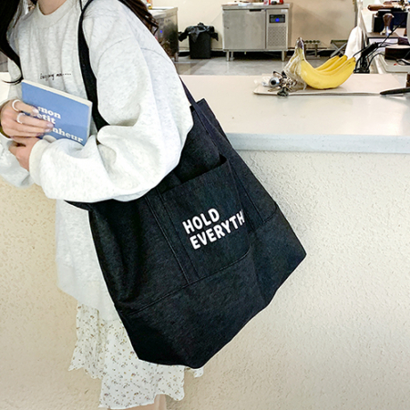 DYNN 빈티지 데님 숄더 토트 에코백 #3