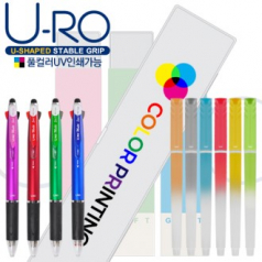 유로멀티5in1 그립터치펜+국산 플러피형광펜세트