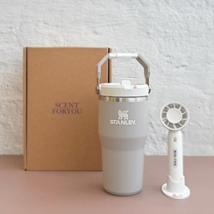 센트포유 스탠리 클래식 플립 스트로2.0텀블러591ml+미니핸디선풍기세트 SS37