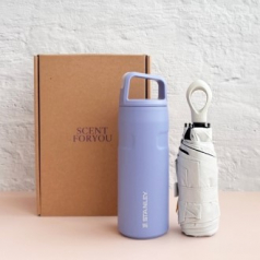 센트포유 스탠리 에어로라이트 캡앤캐리 473ml+초경량 멀티고리 5단우산세트 SS32