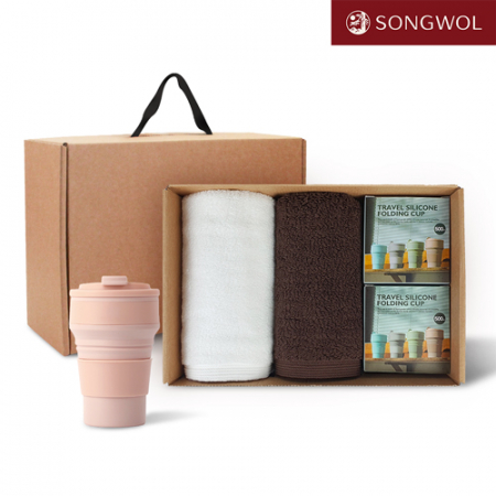 [송월타올] 리빙 기프트세트 33 송월 헤비무지타올 190g 2P + 실리콘텀블러500ml 2P #2