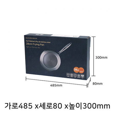 아이젠베르그 쿠헨바움 통삼중 무연마 스텐 후라이팬 28cm #5