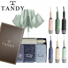 탠디 40수코마사 프리미엄캘리 200g 호텔 세면타월 3매 세트+ 걸작 거꾸로 10살대 야광안전 3단완전자동우산 세트